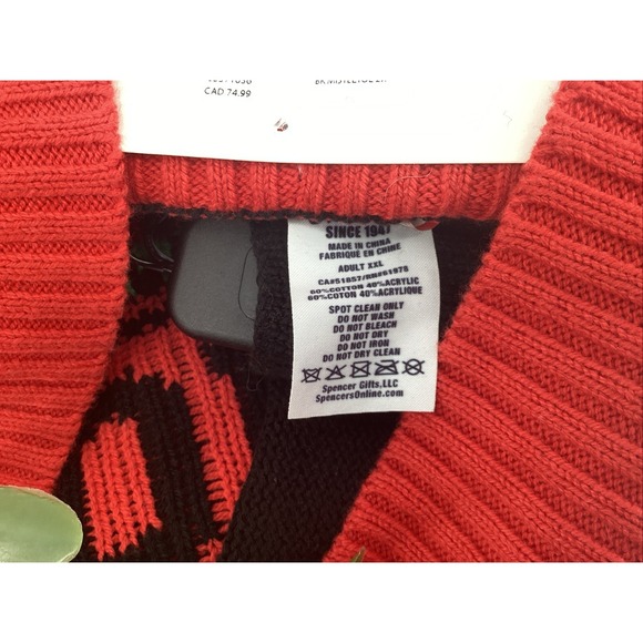 Spencers Kiss Me Under The Mistletoe LIGHT UP Ugly Christmas Sweater SZ XXL - Picture 7 of 8